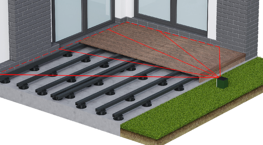 Taras z desek kompozytowych - montaż na podłożu betonowym